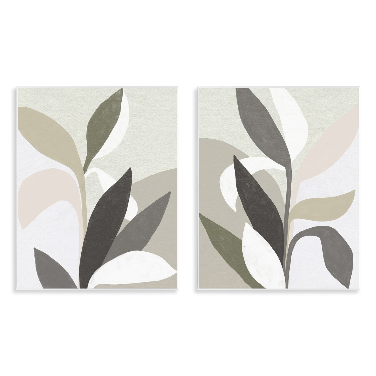 Stupell Industries Neutral Leaf Shapes Wall Plaque Design by June Erica Vess